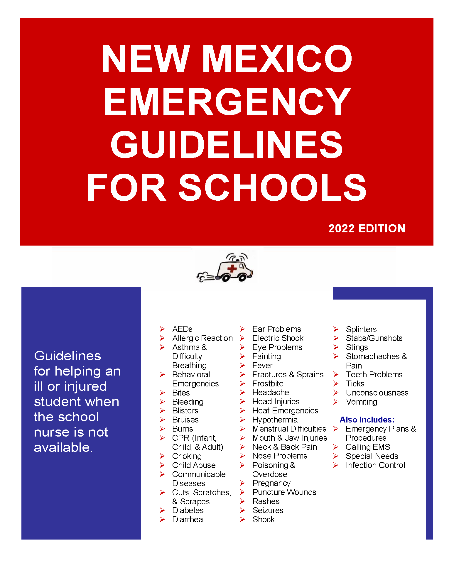 Cover page for New Mexico Emergency Guidelines for Schools
