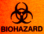 Biohazard warning label example